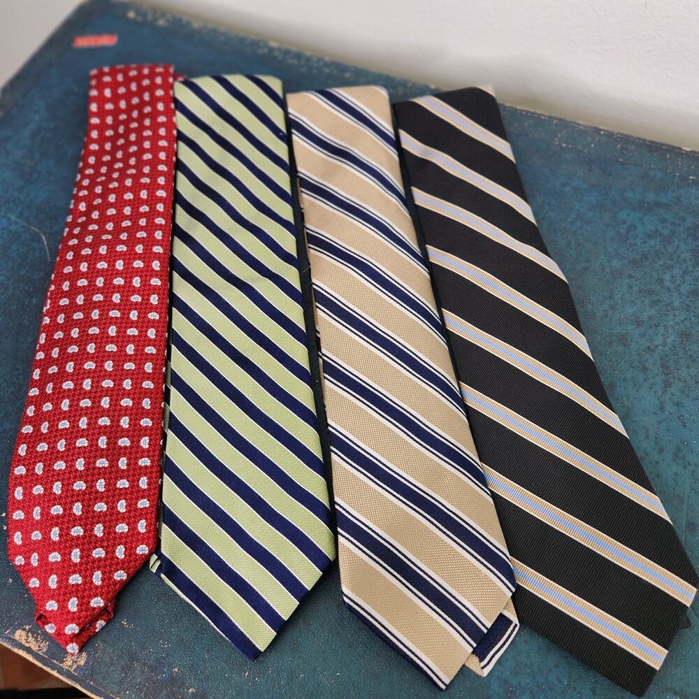 Lot of 4 Daniel Cremieux 100% Silk Ties Striped Professional Business
